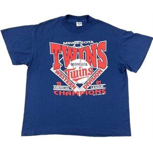Trench Mens Large T-Shirt MLB Minnesota Twins 1991 American League Champions 90s